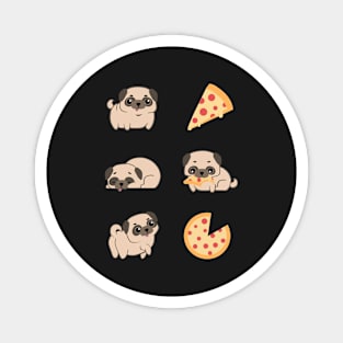 Pug and Pizzas Magnet